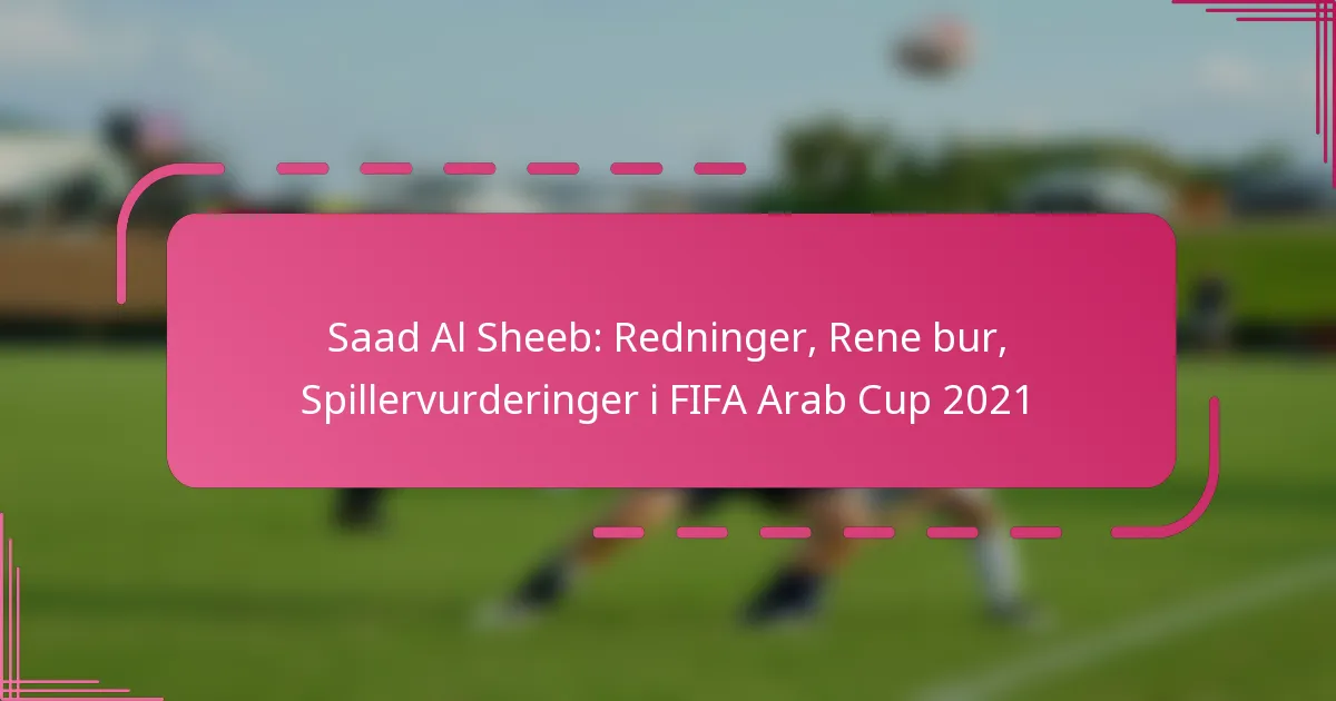 Saad Al Sheeb: Redninger, Rene bur, Spillervurderinger i FIFA Arab Cup 2021