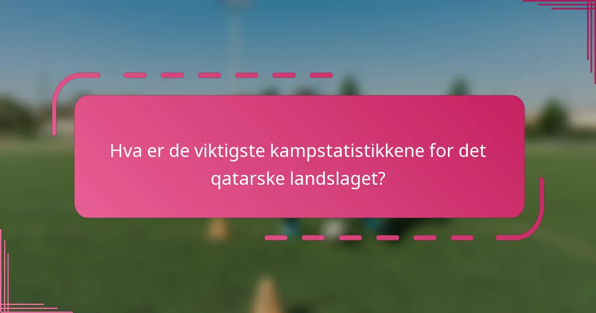 Hva er de viktigste kampstatistikkene for det qatarske landslaget?
