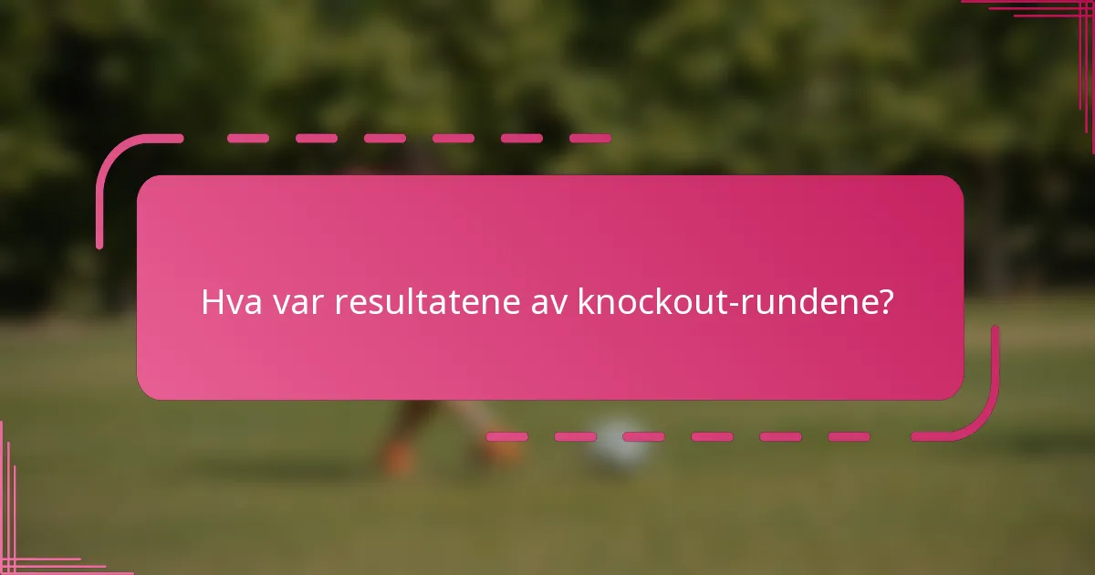 Hva var resultatene av knockout-rundene?